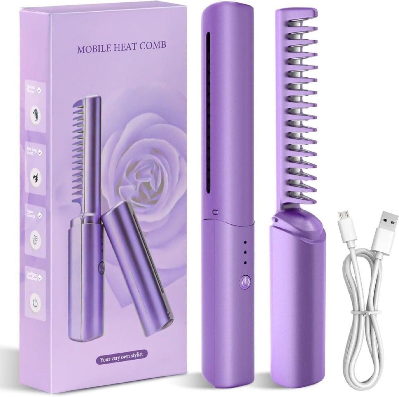 Rechargeable Mini Hair Straightener/Cordless Adjustable Hot Comb