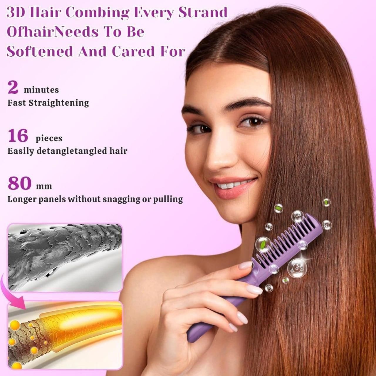 Rechargeable Mini Hair Straightener/Cordless Adjustable Hot Comb