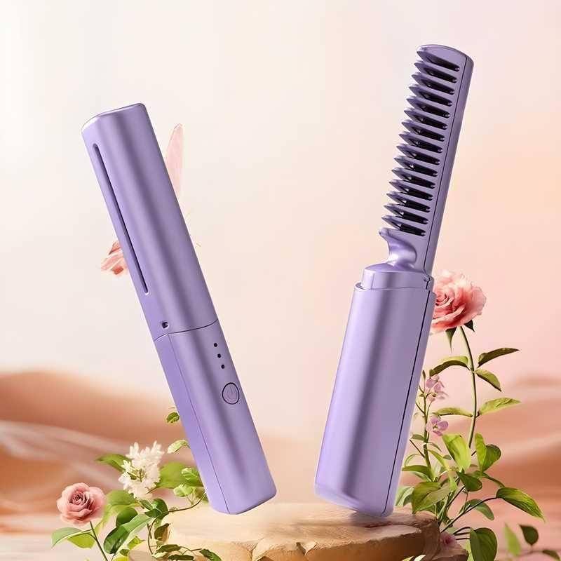 Rechargeable Mini Hair Straightener/Cordless Adjustable Hot Comb